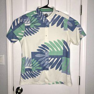 Toes On The Nose XL White Floral Hawaiian Shirt